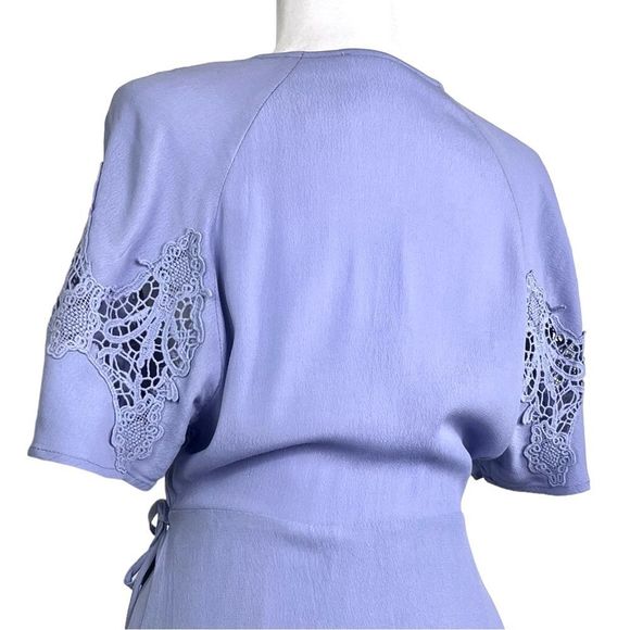 ASTR the Label Lilac wrap dress with short flutter crochet sleeves, M, EUC - Picture 10 of 15